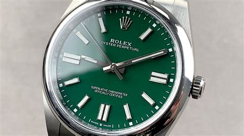 rolex women's watch green face|Rolex oyster perpetual green face.